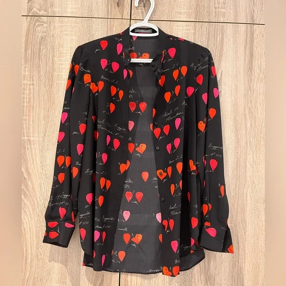 Alexander McQueen Tops Alexander Mcqueen Heart Print Blouse